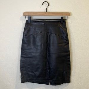 Vintage 80’s Black Leather Mini Skirt Indie Sleaze